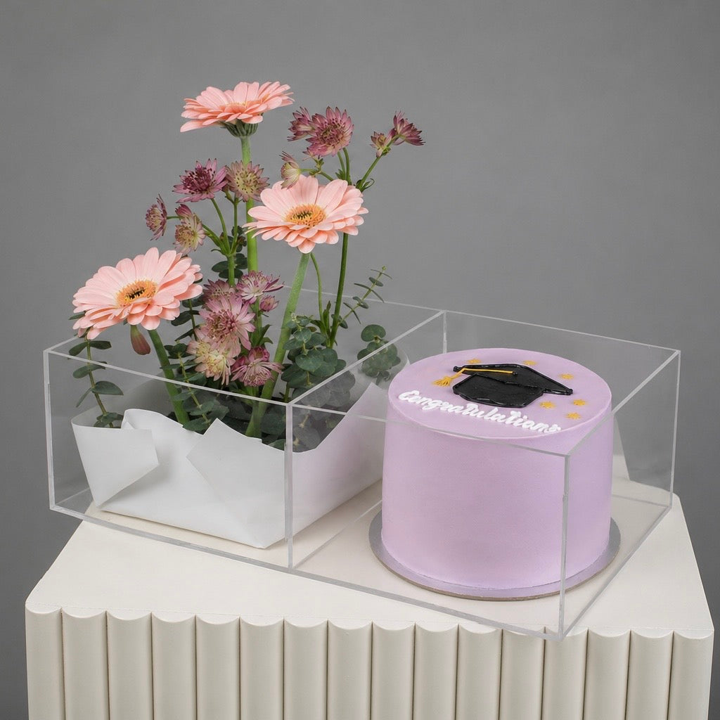 Blush Graduation Bloom & Cake Box