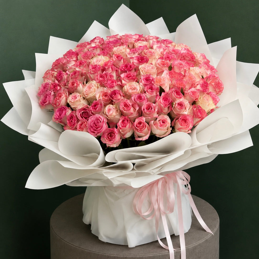 Pink Majesty 100 Roses Bouquet