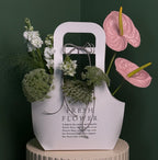 Pink Anthurium & White Garden Bag