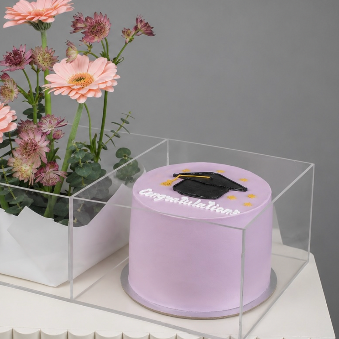 Blush Graduation Bloom & Cake Box