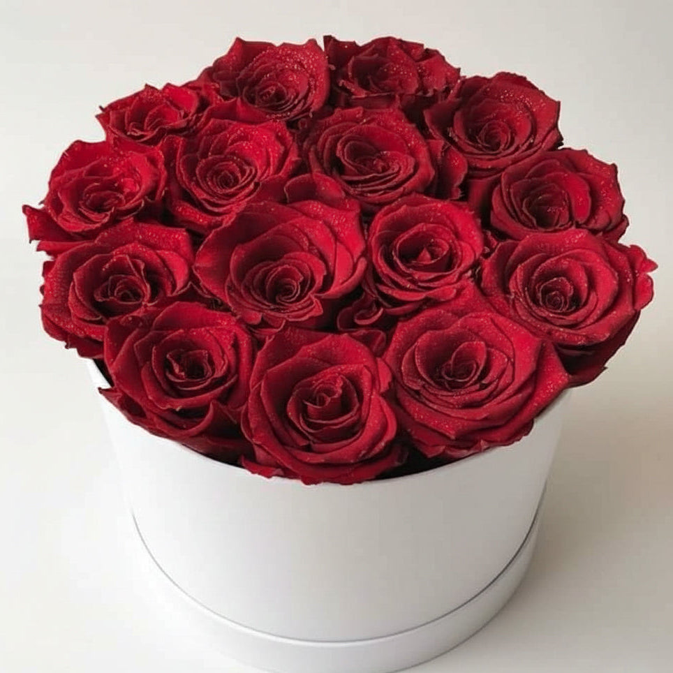 Intense Round Red Premium Roses