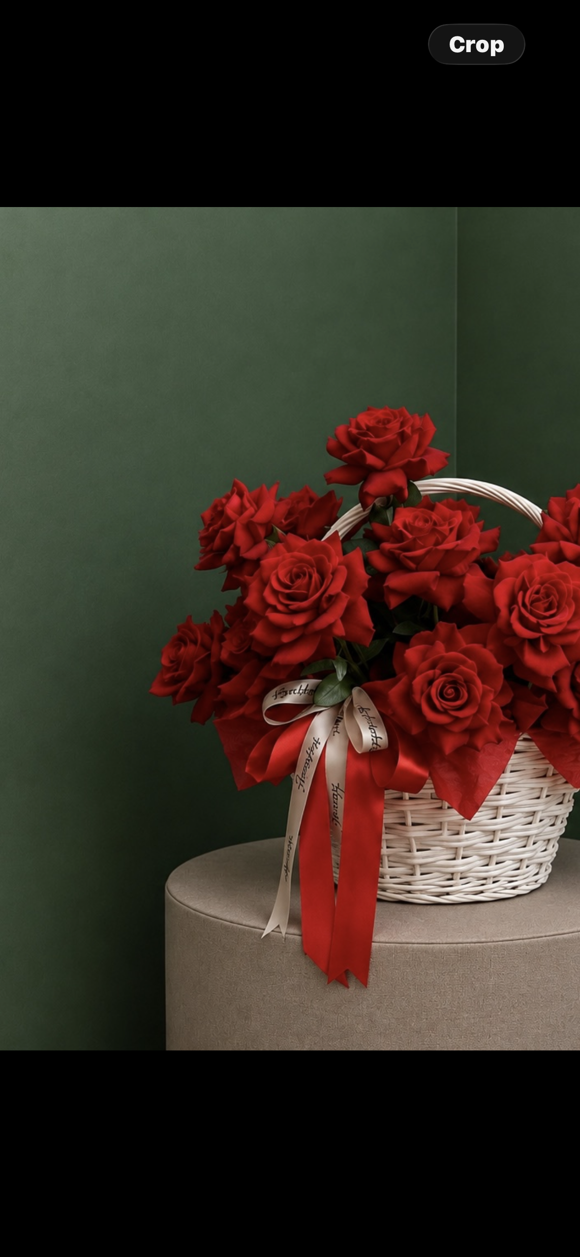 Scarlet Rose Flower Basket