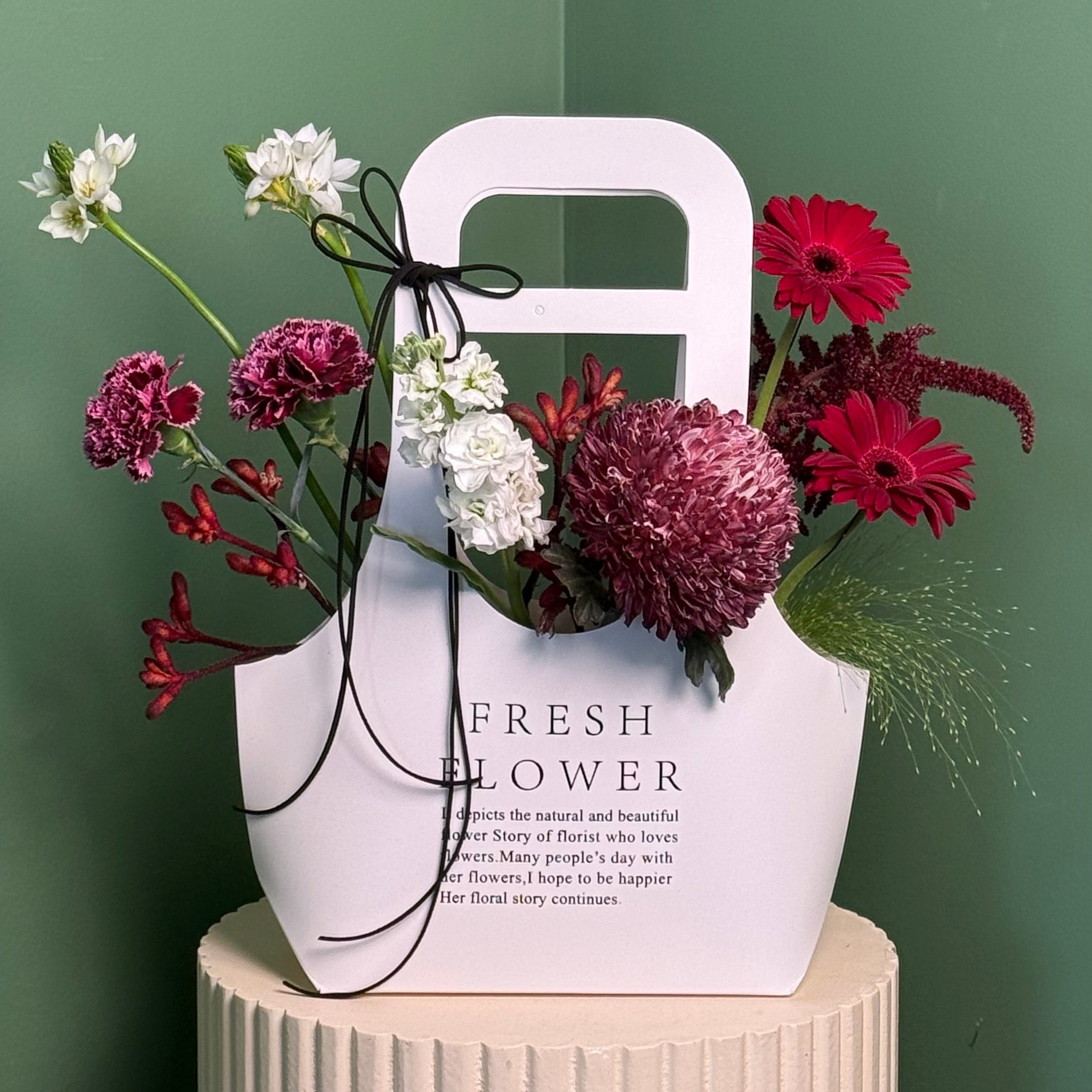 Crimson Elegance Flower Bag