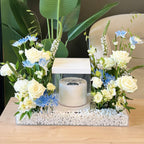 Cake With Blooming Celebration Floral Tray