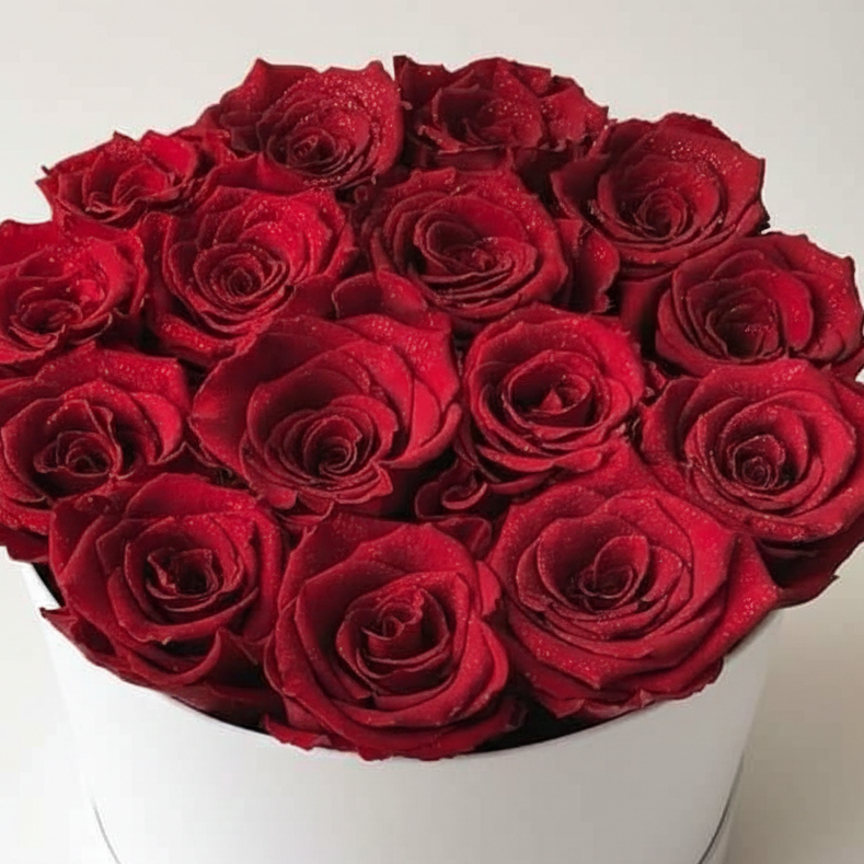 Intense Round Red Premium Roses
