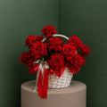 Scarlet Rose Flower Basket
