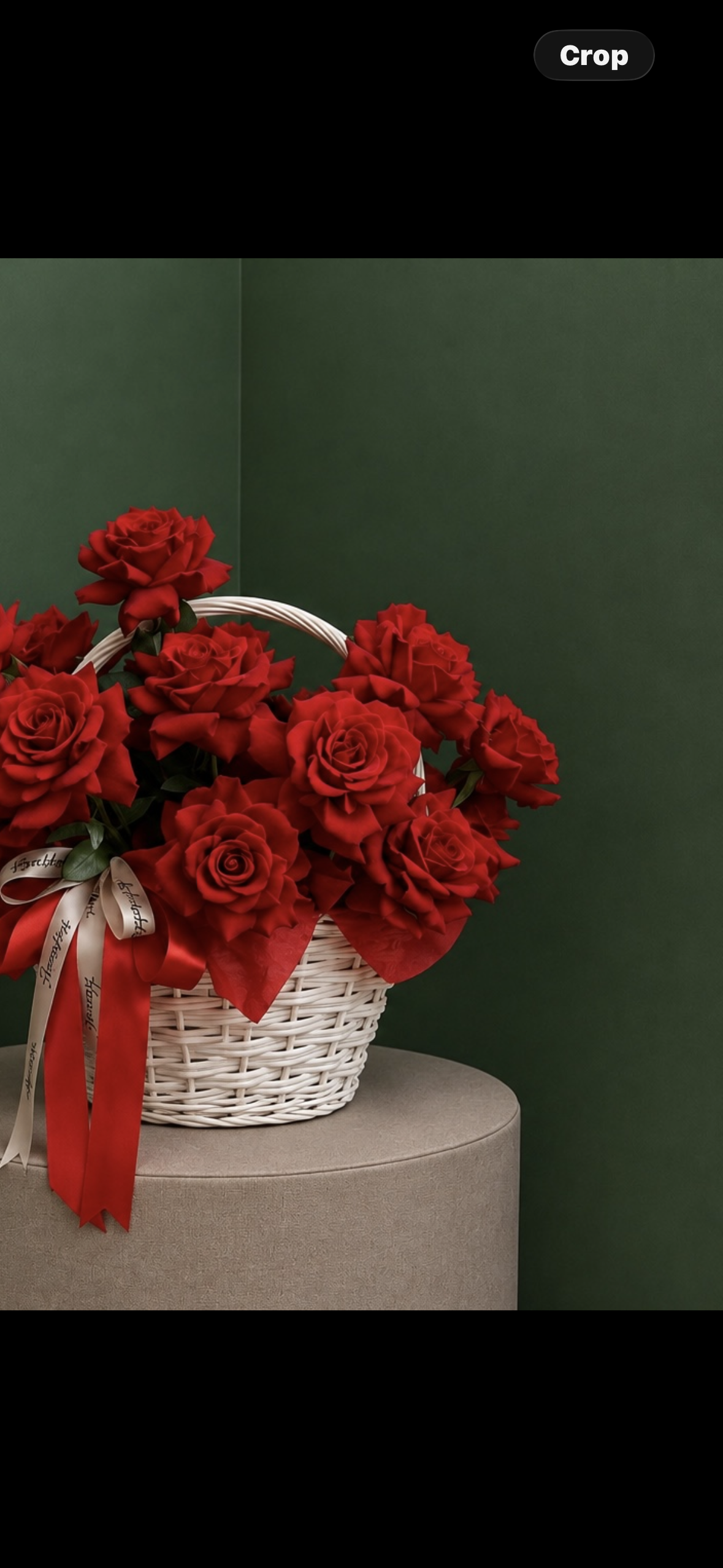 Scarlet Rose Flower Basket