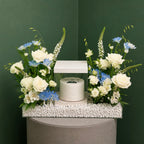 Cake With Blooming Celebration Floral Tray