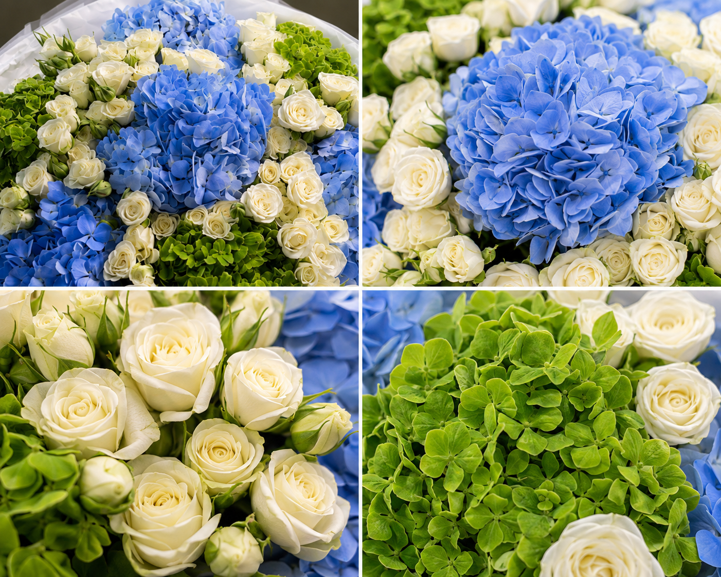 Blue & Green Hydrangea Luxury Bouquet