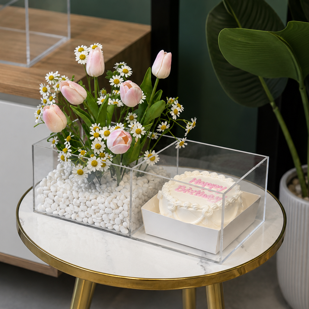 Blush Tulip & Daisy Cake Box