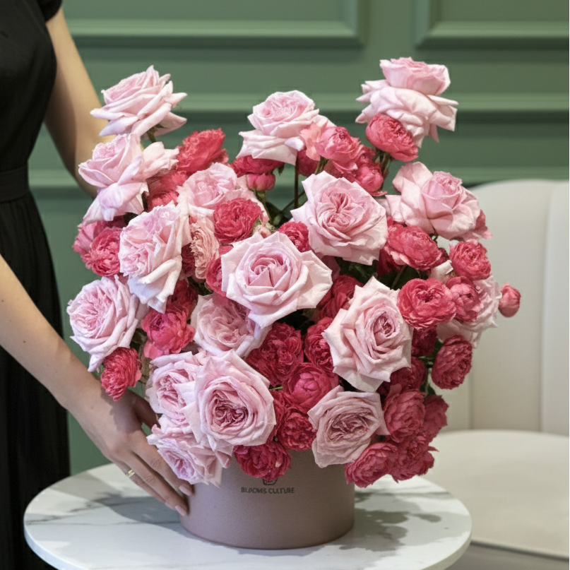 Blush Romance Garden Rose Abundance Box