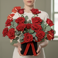 Velvet Passion Red Roses & Anthurium Box