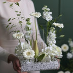 Pure Serenity White Bloom Acrylic Box